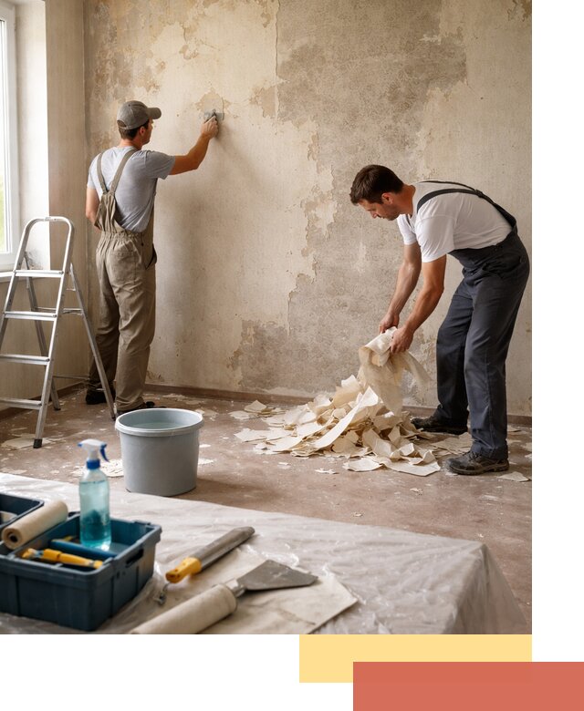 Снятие старых обоев в Колпино быстро и качественно