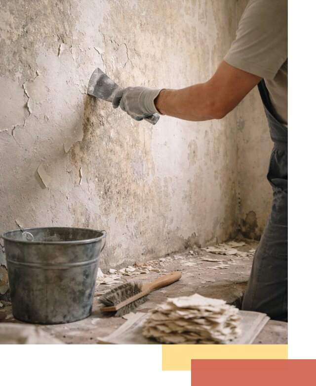 Удаление старой краски со стен в Колпино качественно и быстро