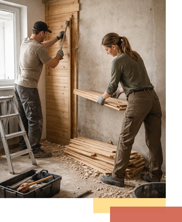 Демонтаж вагонки со стен в Колпино — профессиональный демонтаж