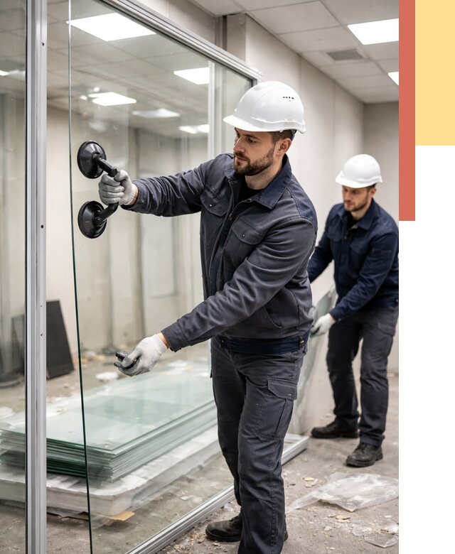 Демонтаж стеклянных перегородок в Колпино от 3301 руб. — быстро и недорого | ОТДЕЛОЧНИК-Клп