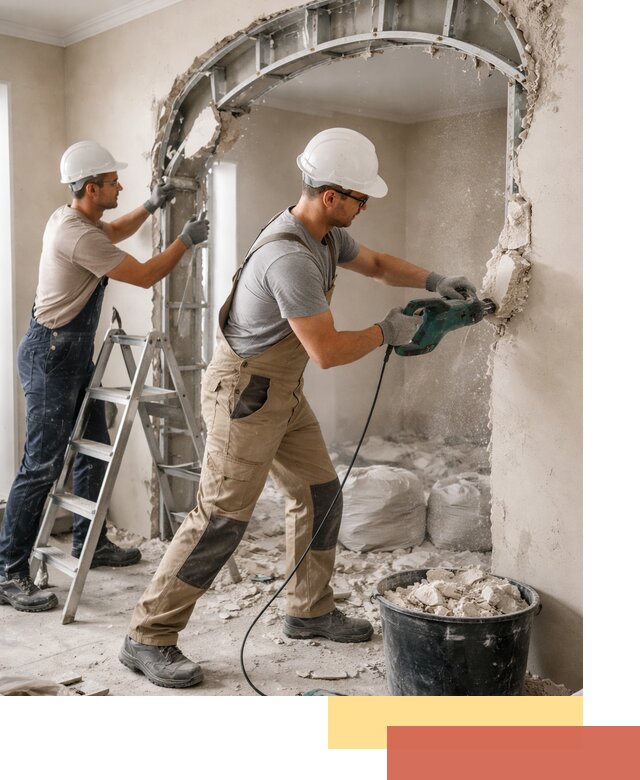 Демонтаж гипсокартонной арки в Колпино быстро и аккуратно