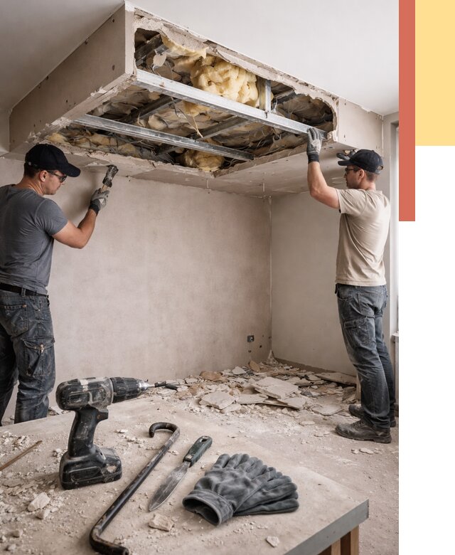 Демонтаж короба из гипсокартона в Колпино от 1568 руб. — быстро и недорого | ОТДЕЛОЧНИК-Клп