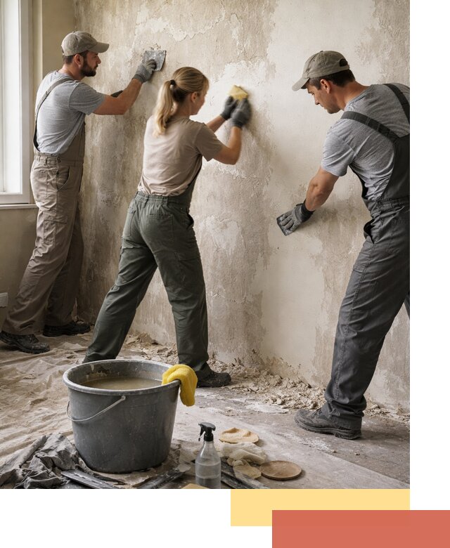 Очистка стен от клея и грунтовки в Колпино качественно и быстро