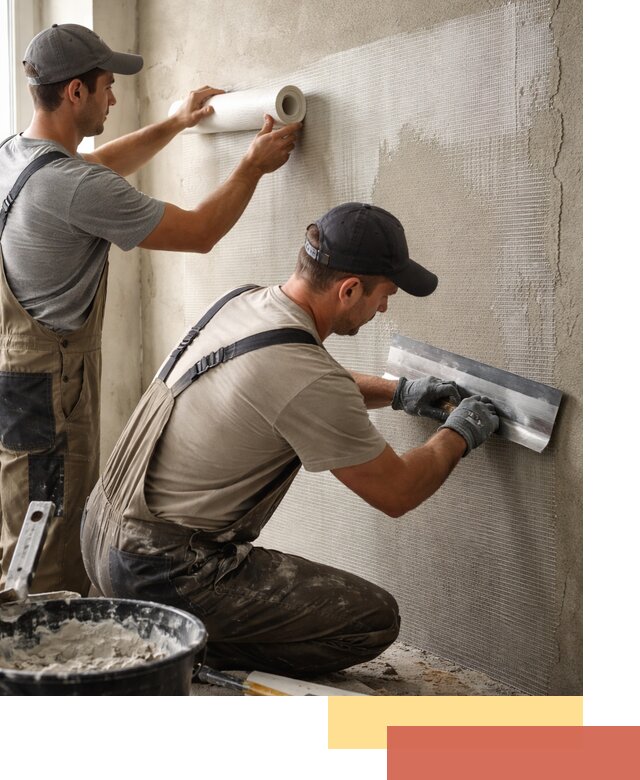 Армирование стен стеклосеткой в Колпино для прочной отделки