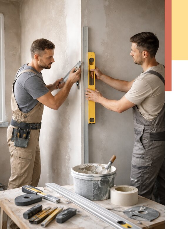 Выведение углов стен в Колпино от 1908 руб. быстро и недорого | ОТДЕЛОЧНИК-Клп