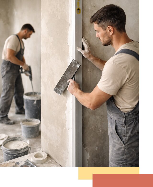 Выведение углов стен в Колпино: монтаж и оштукатуривание