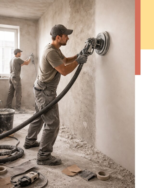 Шлифовка стен в Колпино от 1238 руб/м2 — быстро и недорого | ОТДЕЛОЧНИК-Клп