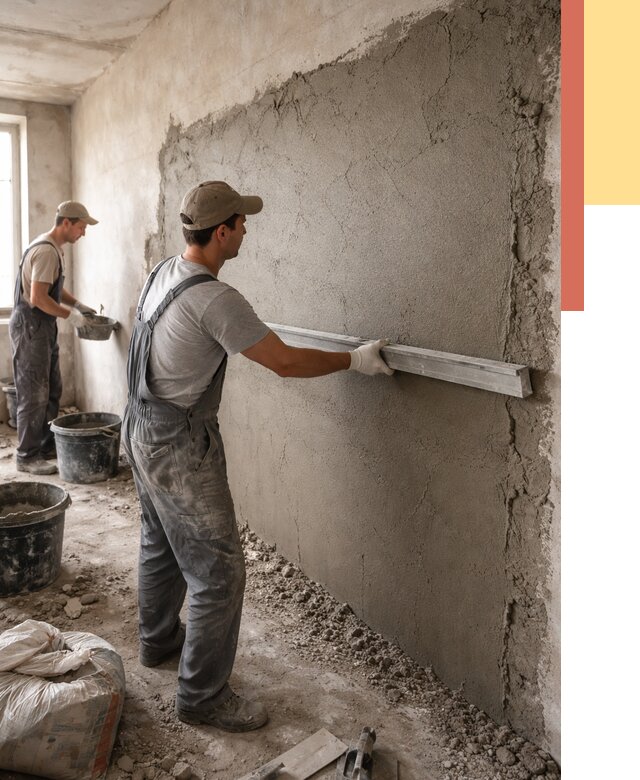 Цементная штукатурка стен в Колпино от 4642 руб/м2 — быстро и недорого | ОТДЕЛОЧНИК-Клп