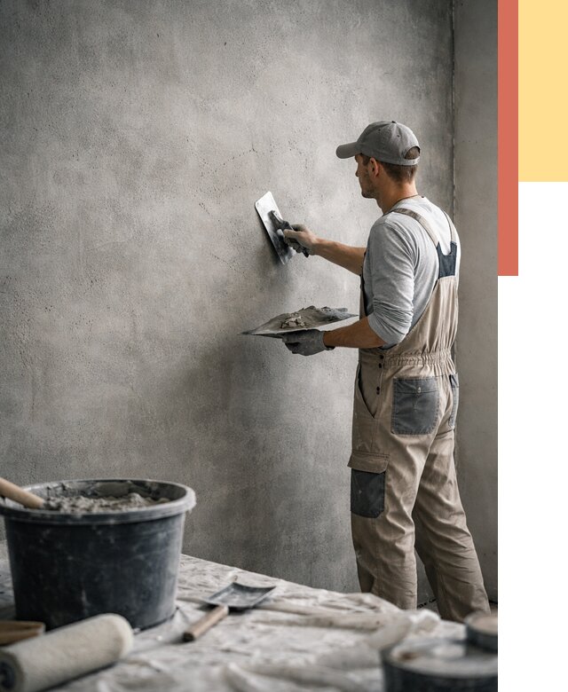 Декоративная штукатурка под бетон в Колпино от 2579 руб./м² — нанесение под ключ | ОТДЕЛОЧНИК-Клп