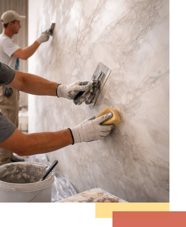 Декоративная штукатурка под мрамор в Колпино для стен и потолков