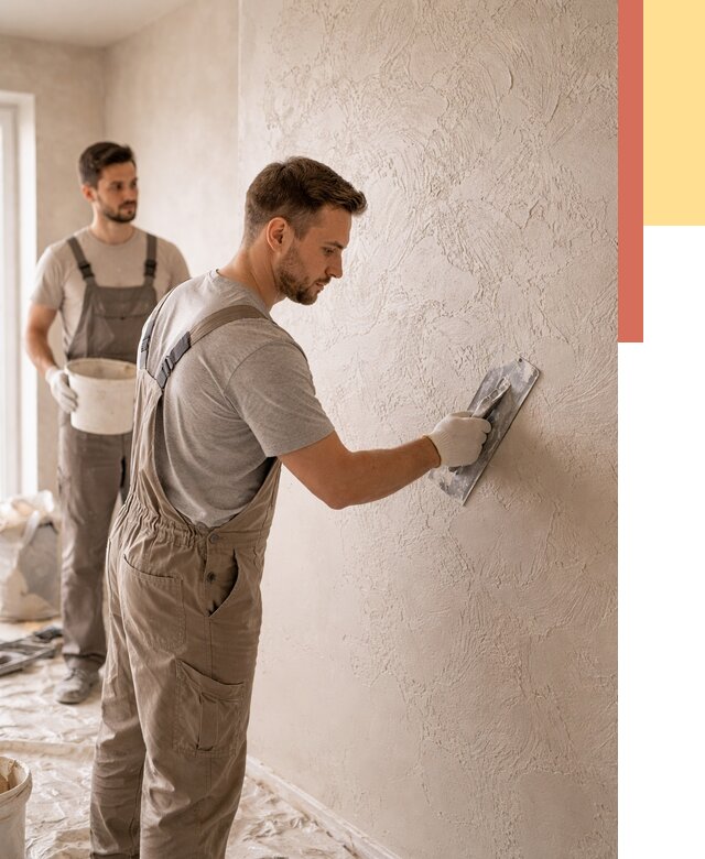 Фактурная штукатурка стен в Колпино от 4332 руб./м² — заказать под ключ | ОТДЕЛОЧНИК-Клп