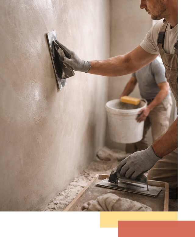 Нанесение марокканской штукатурки таделакт в Колпино