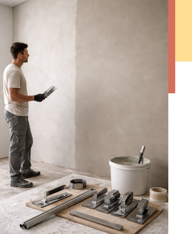 Нанесение микроцемента на стены в Колпино от 3301 руб./м2 под ключ | ОТДЕЛОЧНИК-Клп