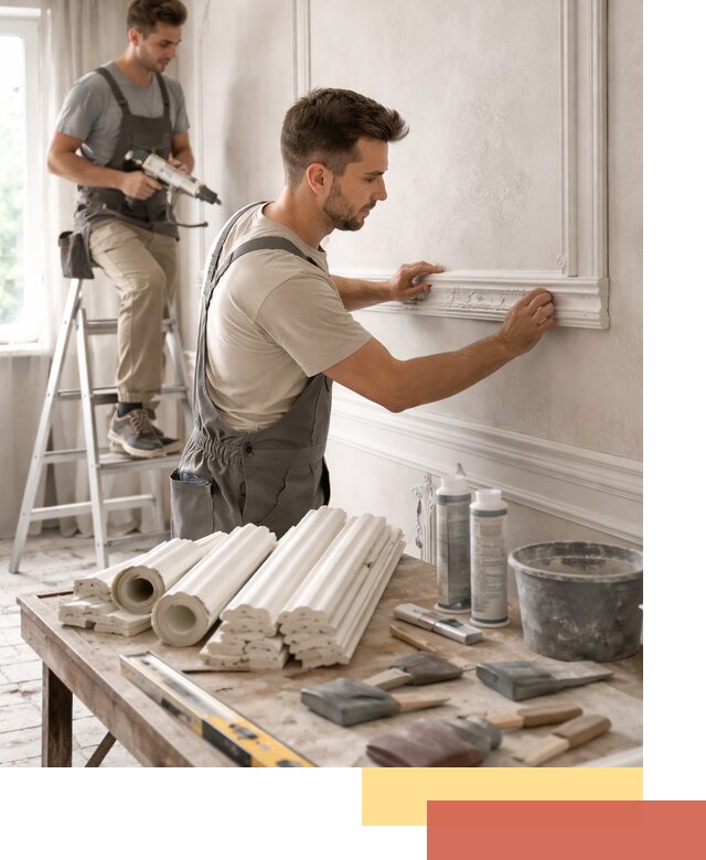 Монтаж лепнины на стены в Колпино профессионально и качественно