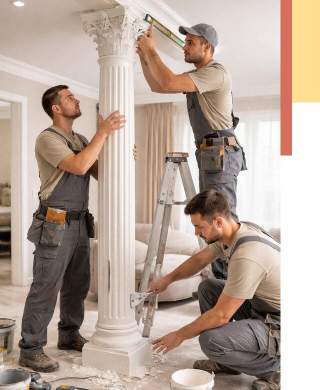 Установка декоративных колонн в Колпино от 12378 руб. под ключ | ОТДЕЛОЧНИК-Клп