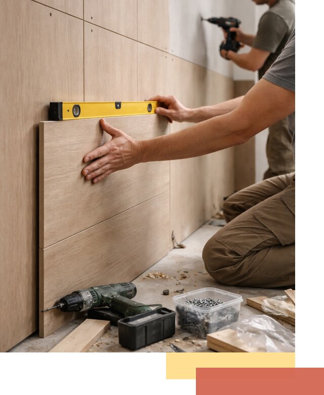 Профессиональный монтаж МДФ панелей на стены в Колпино