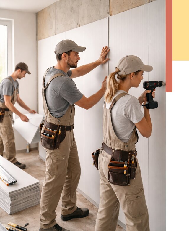 Монтаж ПВХ панелей на стены в Колпино от 464 руб/м2 — быстро и недорого | ОТДЕЛОЧНИК-Клп