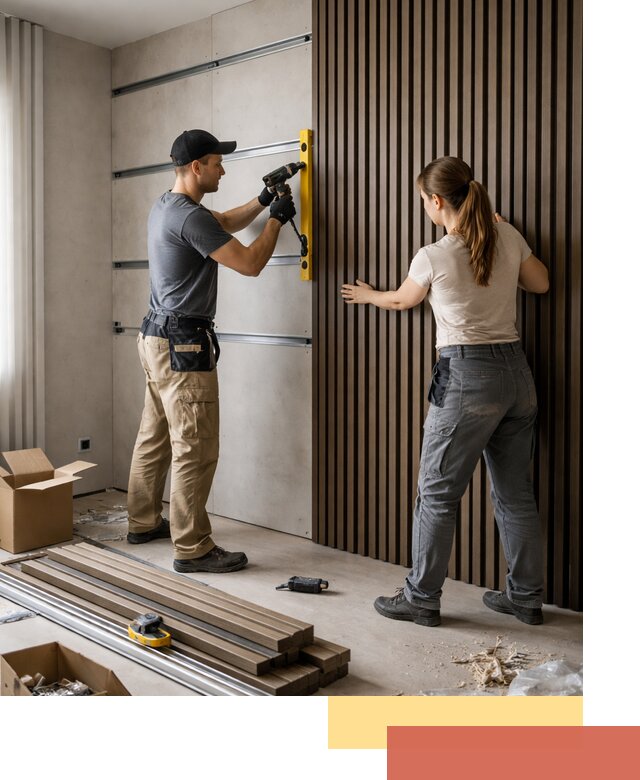 Монтаж реечных панелей на стены в Колпино