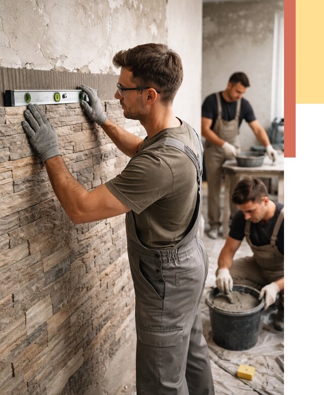 Монтаж искусственного камня в Колпино от 4642 руб. под ключ | ОТДЕЛОЧНИК-Клп