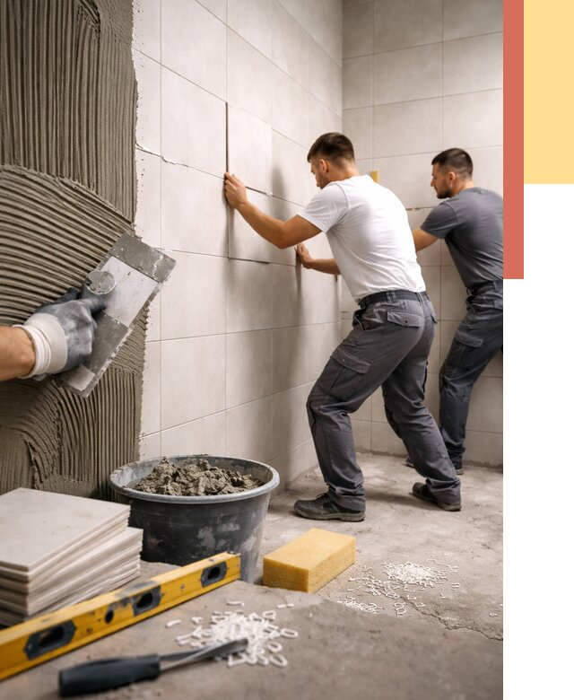 Укладка плитки на стены в Колпино от 877 руб. — качественно и недорого | ОТДЕЛОЧНИК-Клп