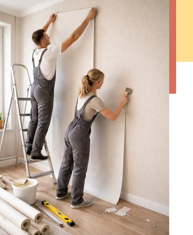 Поклейка флизелиновых обоев в Колпино от 6189 руб. | Быстро и недорого — ОТДЕЛОЧНИК-Клп