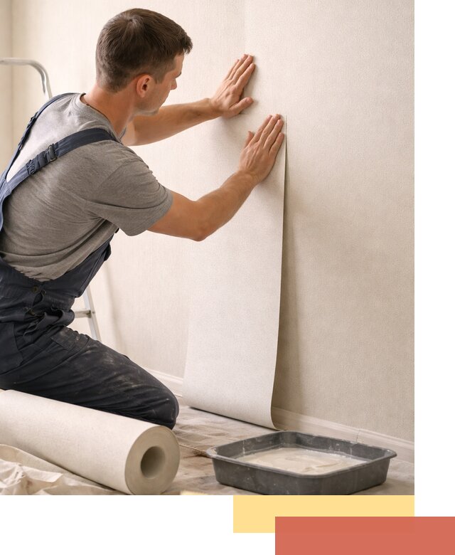 Поклейка флизелиновых обоев в Колпино качественно и быстро