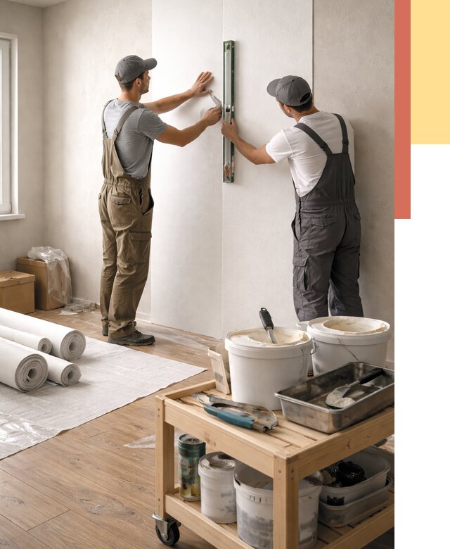 Поклейка стеклообоев в Колпино от 6705 руб. за м2 — быстро и недорого | ОТДЕЛОЧНИК-Клп