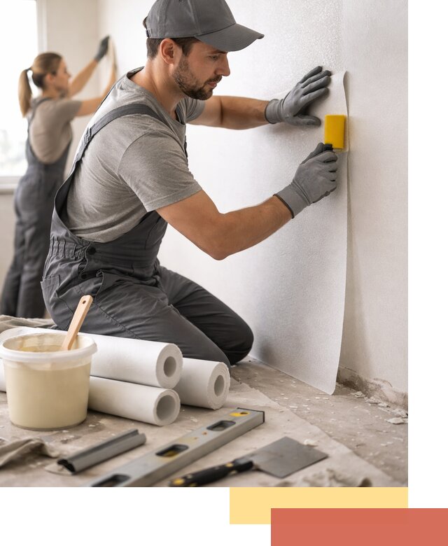 Поклейка стеклообоев профессионально в Колпино