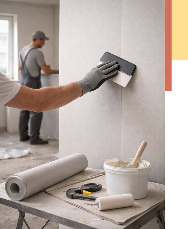 Поклейка обоев под покраску в Колпино от 3610 руб. за м2 | ОТДЕЛОЧНИК-Клп