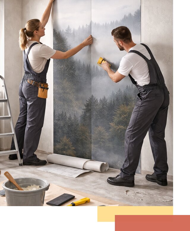 Поклейка фотообоев профессионально в Колпино под ключ