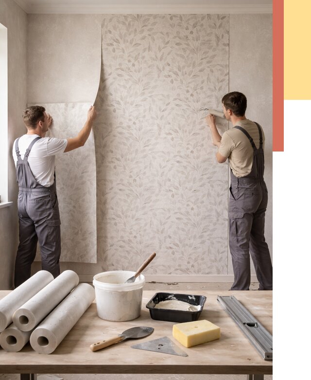 Поклейка обоев с подбором рисунка в Колпино от 3610 руб. | ОТДЕЛОЧНИК-Клп - быстро и недорого