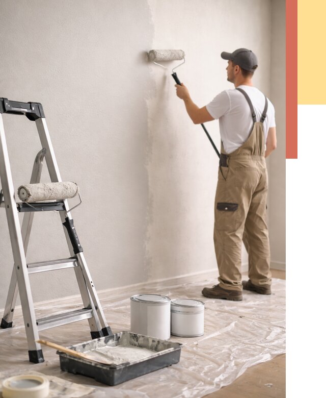 Покраска стен латексной краской в Колпино от 4642 руб. за м2 | ОТДЕЛОЧНИК-Клп