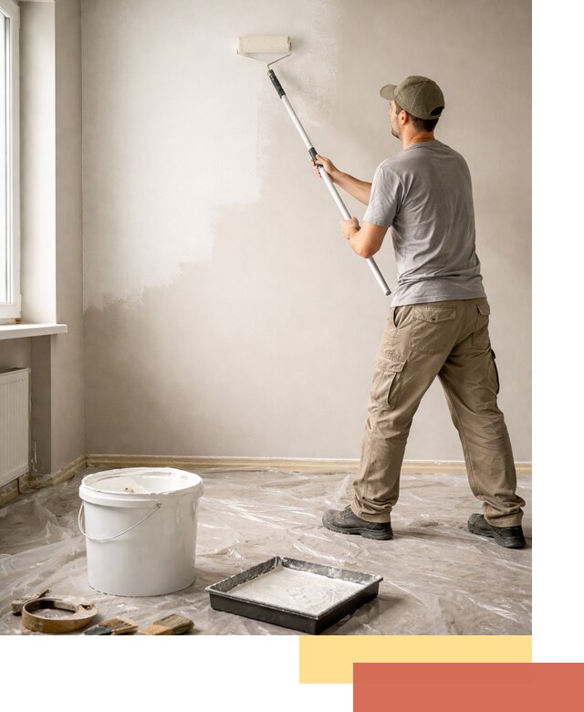 Покраска стен латексной краской в Колпино качественно и быстро