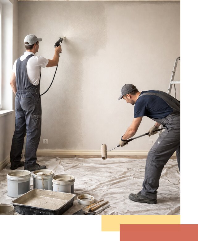 Покраска стен моющейся краской и защита поверхностей в Колпино