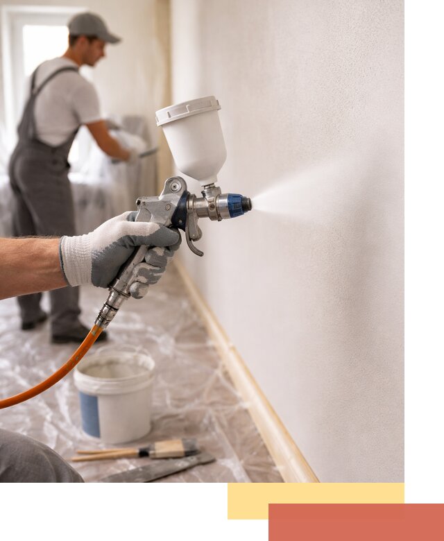 Покраска стен краскопультом в Колпино быстро и качественно