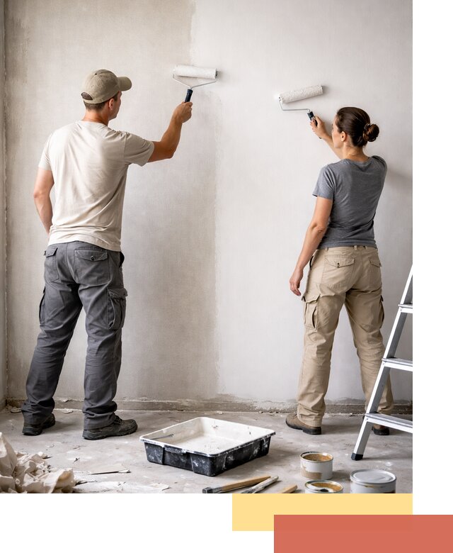 Окраска стен по стеклохолсту в Колпино качественно и долговечно