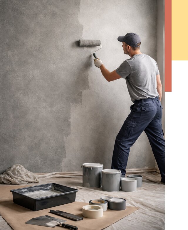 Покраска стен под бетон в Колпино от 670 руб. за м2 — быстро и недорого | ОТДЕЛОЧНИК-Клп