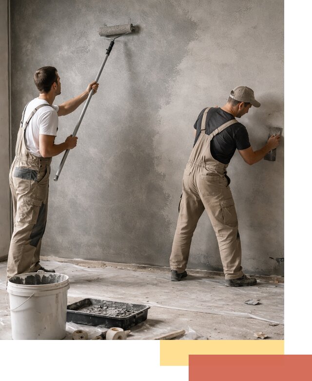 Покраска стен под бетон в Колпино профессионально и недорого