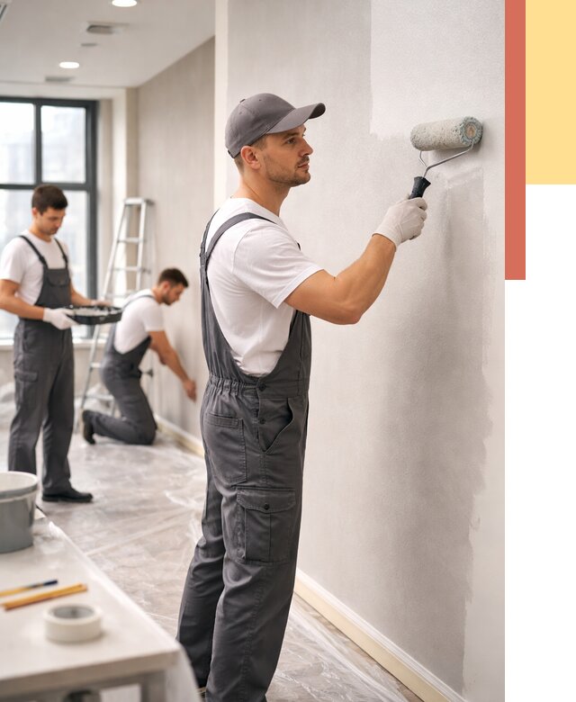 Покраска стен в офисе в Колпино от 8768 руб. — быстро и недорого | ОТДЕЛОЧНИК-Клп