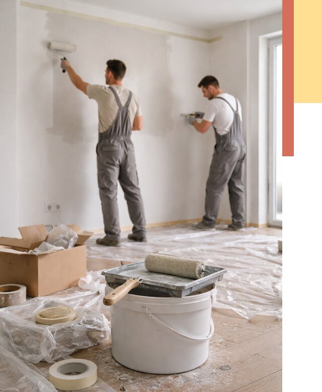 Покраска стен в квартире в Колпино от 2579 руб/м2 — быстро и недорого | ОТДЕЛОЧНИК-Клп