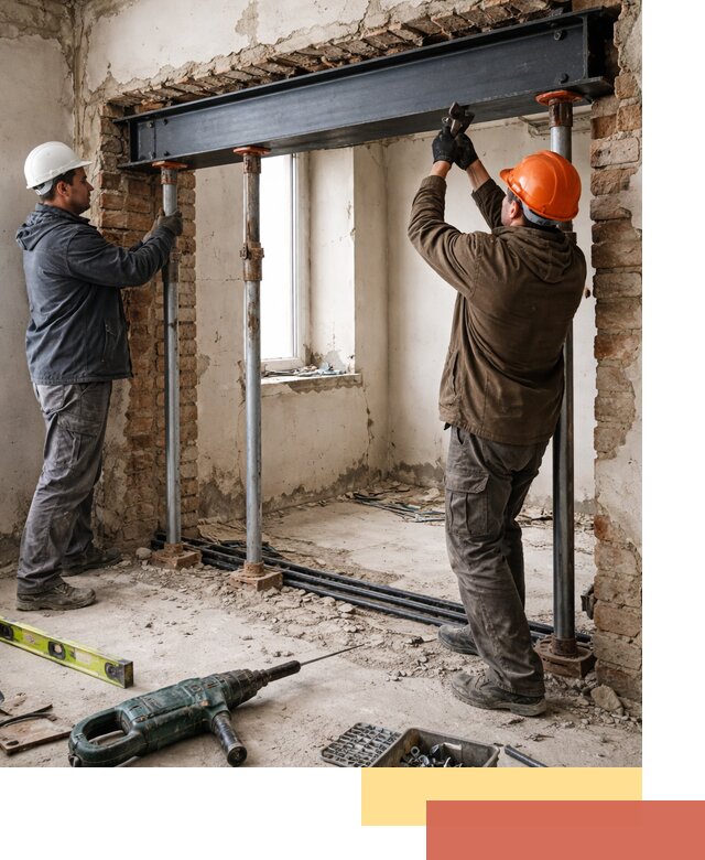 Усиление проема в стене в Колпино для расширения и безопасности