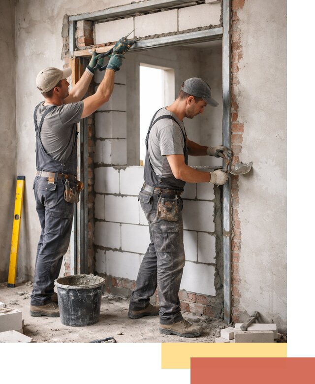 Закладка дверного проема под ключ в Колпино: демонтаж, монтаж, отделка