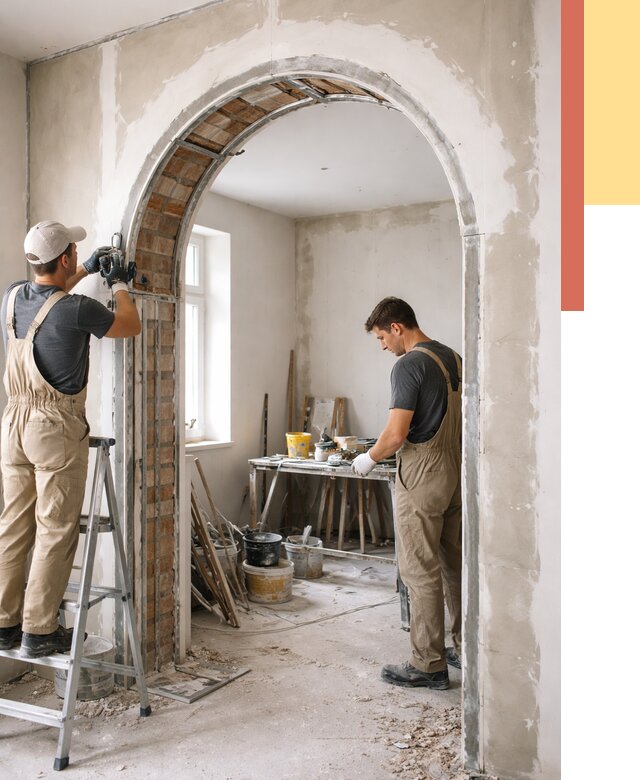 Устройство арочного проема в Колпино от 9799 руб. под ключ — быстро и недорого | ОТДЕЛОЧНИК-Клп