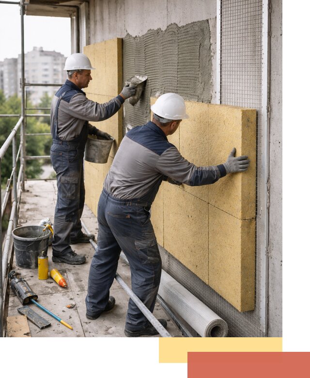 Утепление стен зданий и домов в Колпино качественно и надежно