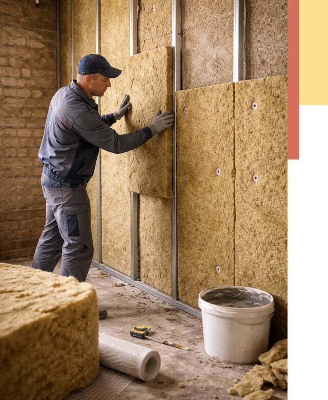 Утепление стен минватой в Колпино от 1393 руб./м2 — недорого и быстро | ОТДЕЛОЧНИК-Клп