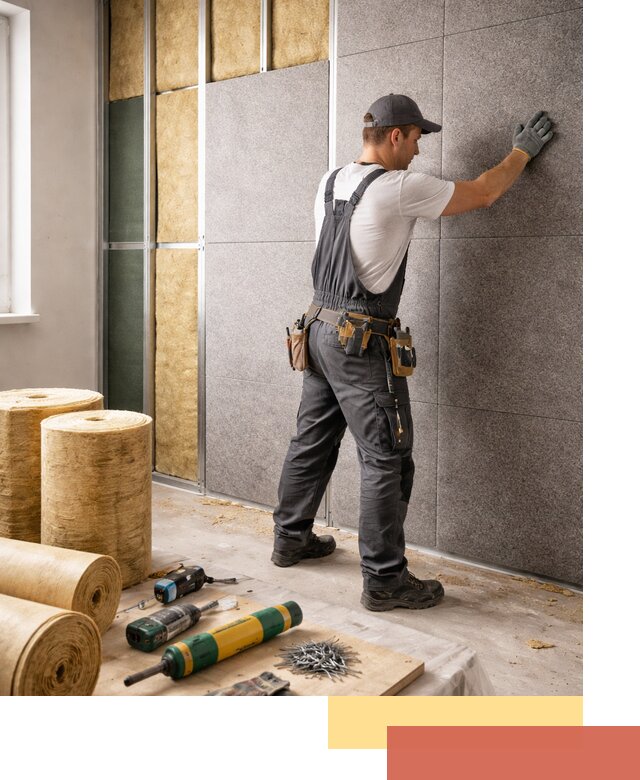 Профессиональная шумоизоляция стен в Колпино для квартиры и офиса