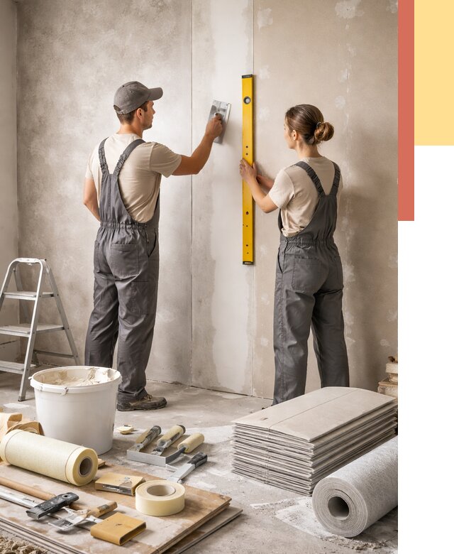 Отделка стен в Колпино от 1547 руб/м² — недорого, быстро, под ключ | ОТДЕЛОЧНИК-Клп