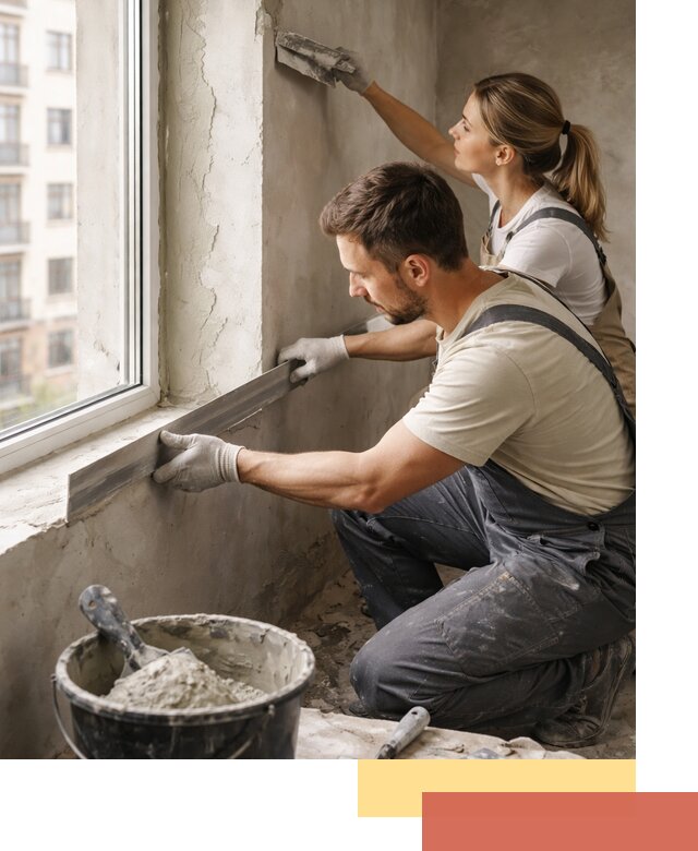 Штукатурка откосов дверей и окон профессионально в Колпино