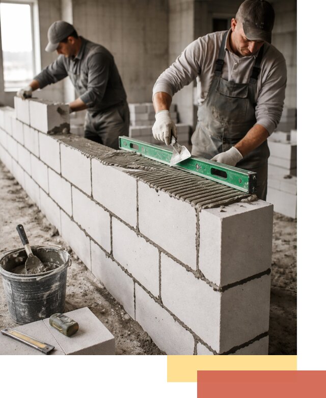 Кладка перегородок из газобетона в Колпино быстро и качественно