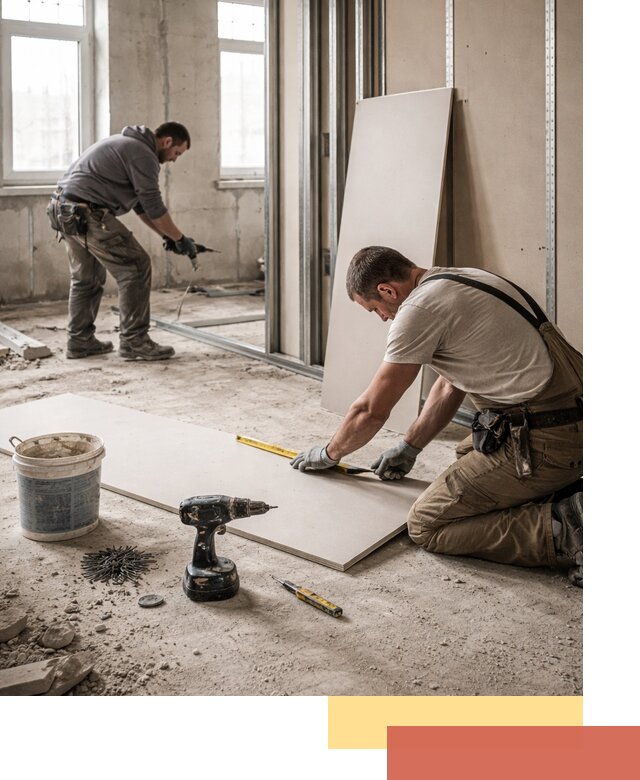 Кладка перегородок из ПГП под ключ в Колпино